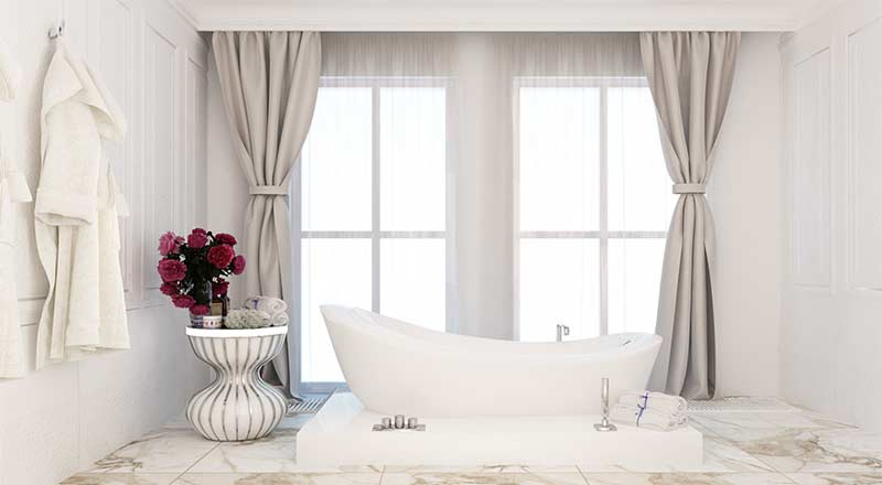 Шторы в ванной комнате