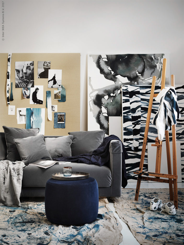 ТЕМНО-СИНИЙ ПУФ СТОКГОЛЬМ 2017