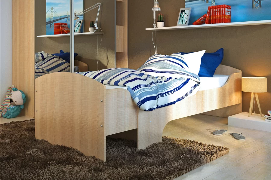 На фото: односпальная раздвижная кровать