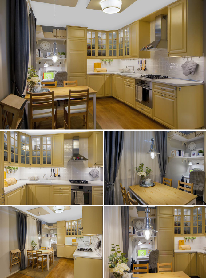 Большая угловая кухня МЕТОД с обеденной зоной