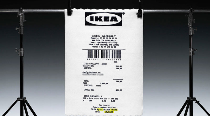 Ковер ИКЕА в виде чека