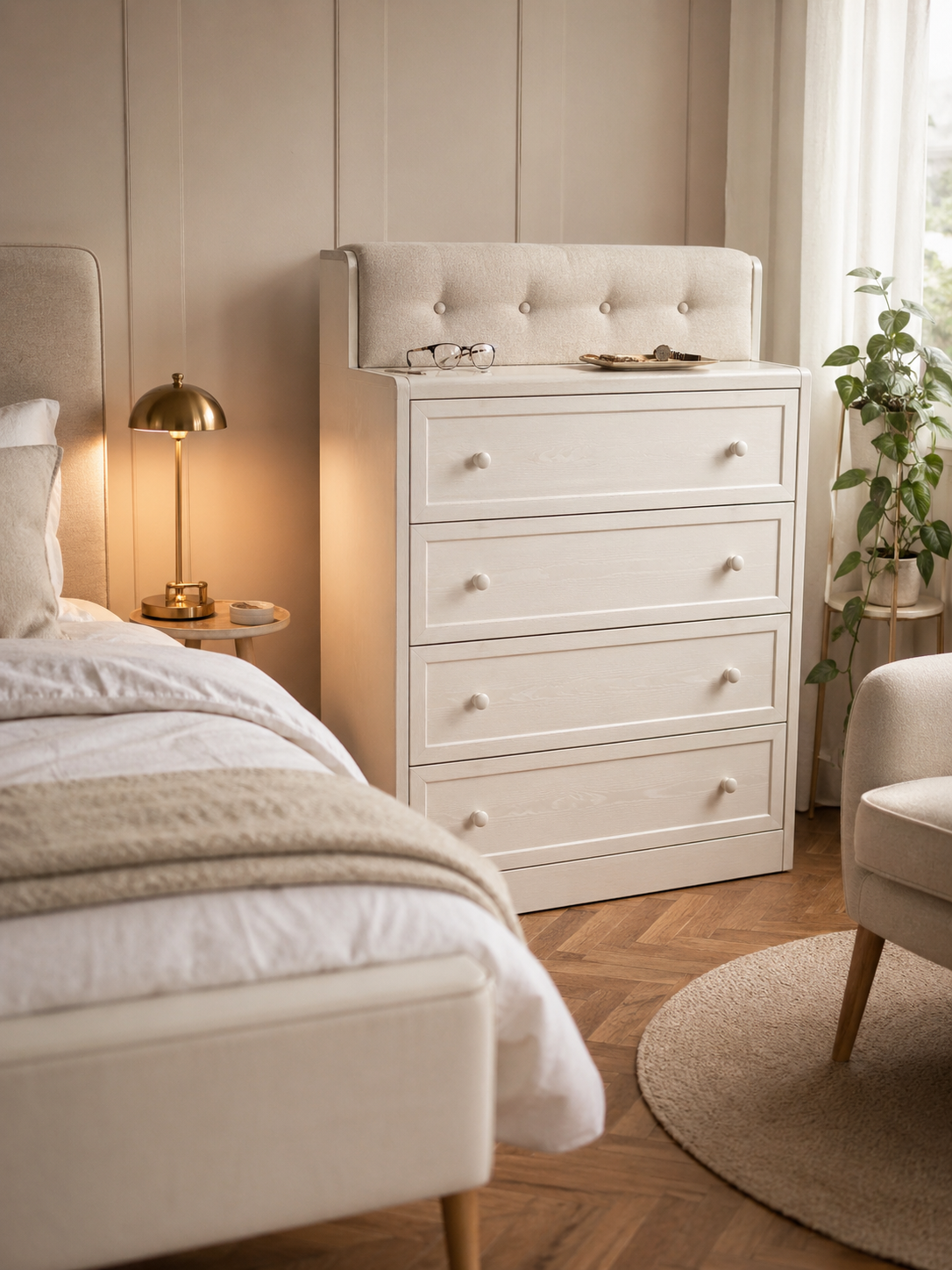 Премиальный комод IKEA IDANÄS с мягким изголовьем