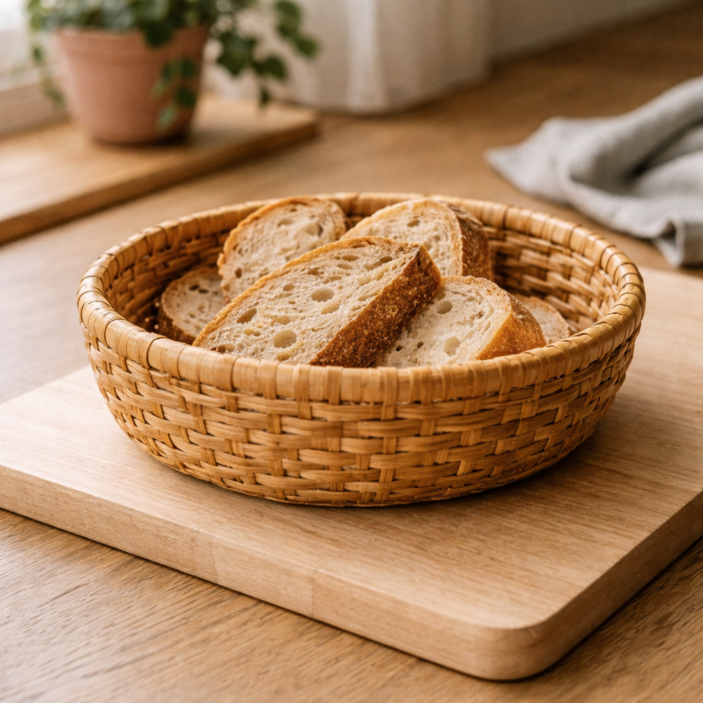 Ротанговая корзина SMÖRFISK — крупный план плетения