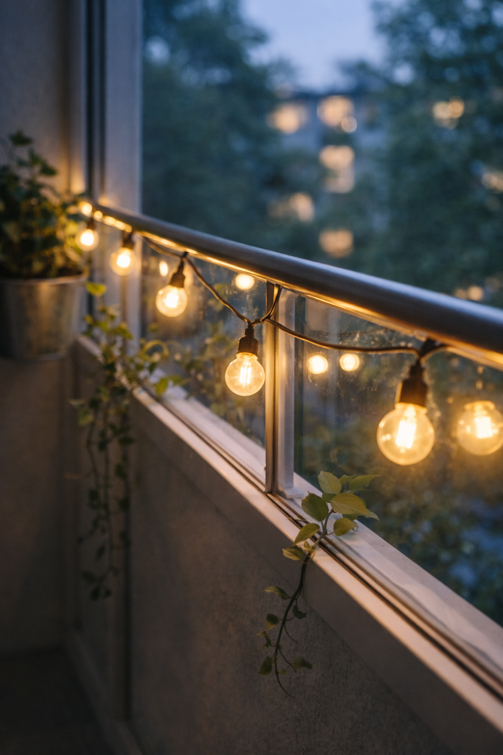 Гирлянда SOLVINDEN с 12 светодиодами на перилах лоджии