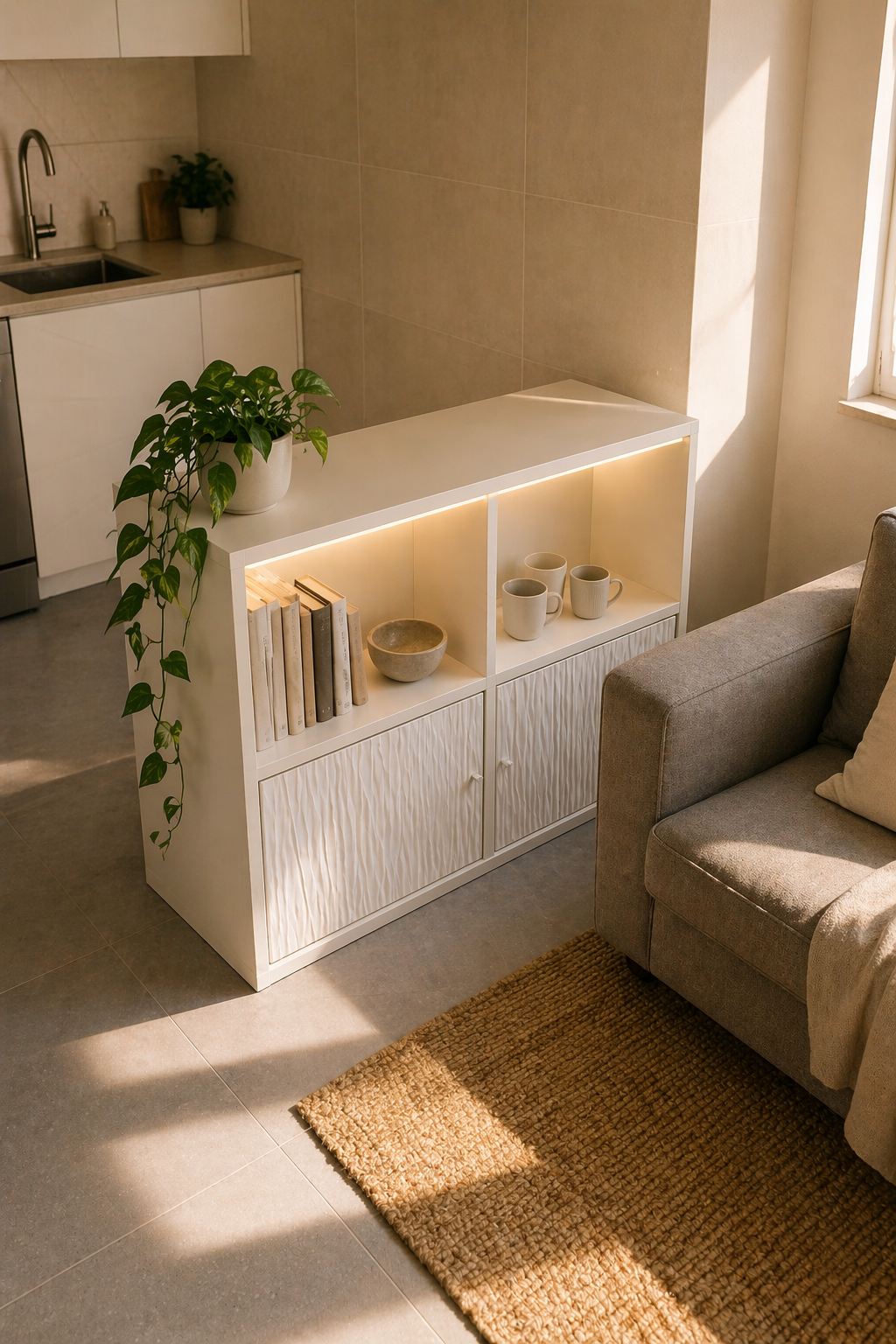 KALLAX 2×2 разделитель кухни