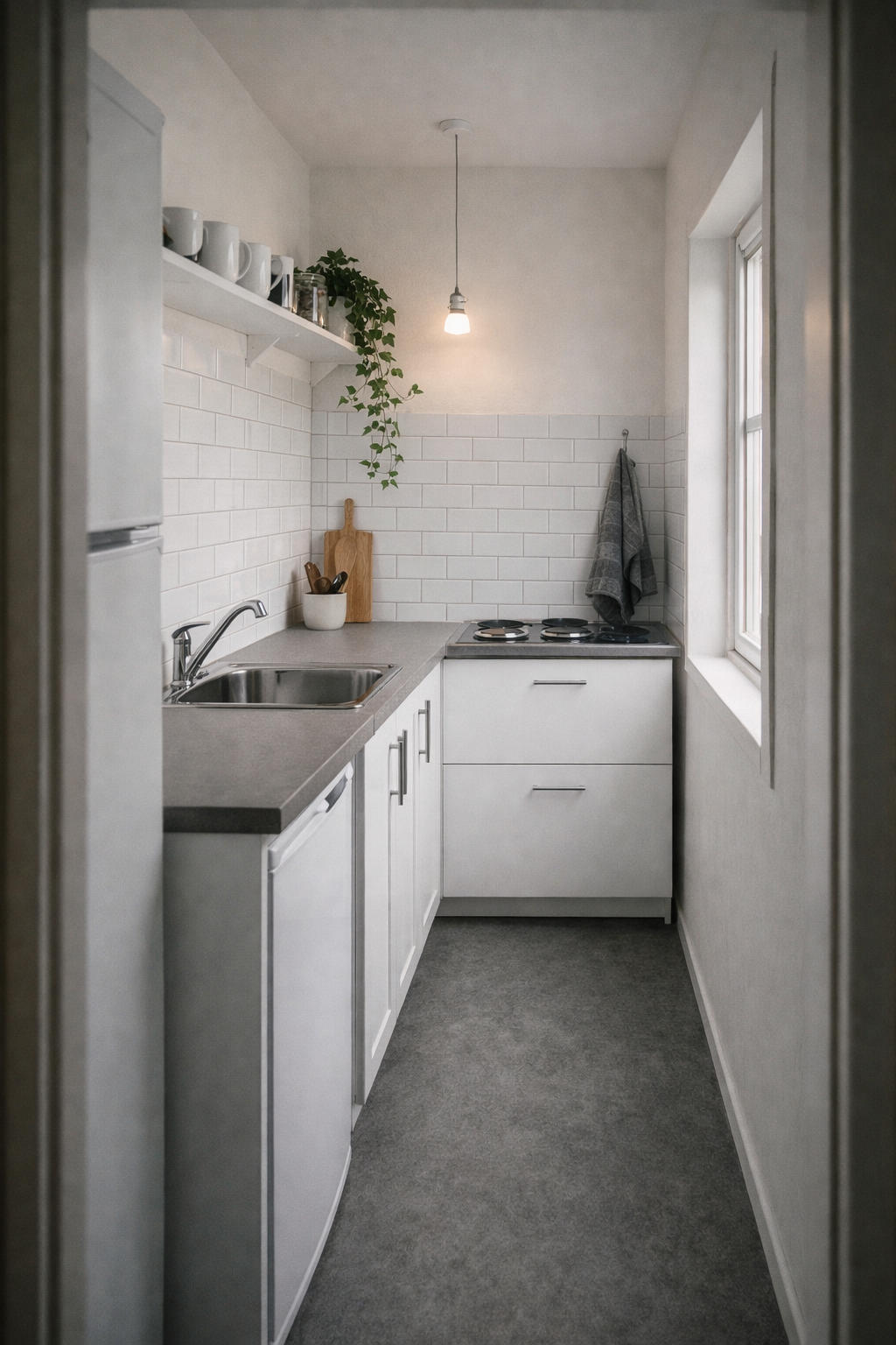 Линейная кухня на даче из серии KNOXHULT длиной 180 см для помещения 4–5 кв.м