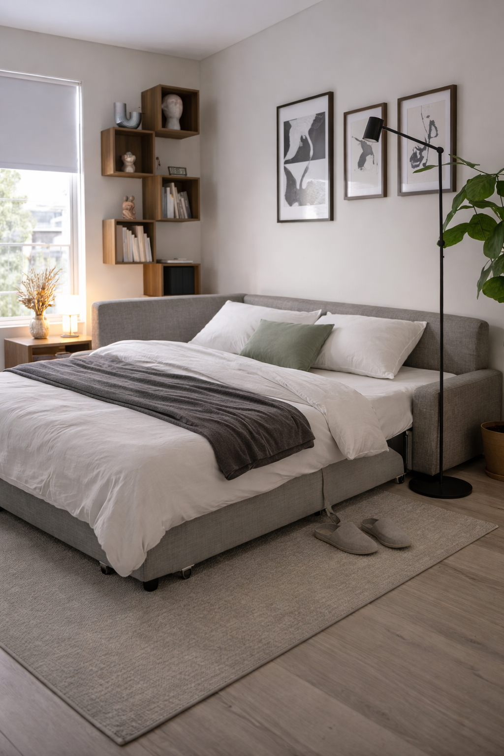 Раскладной диван-кровать в разложенном виде