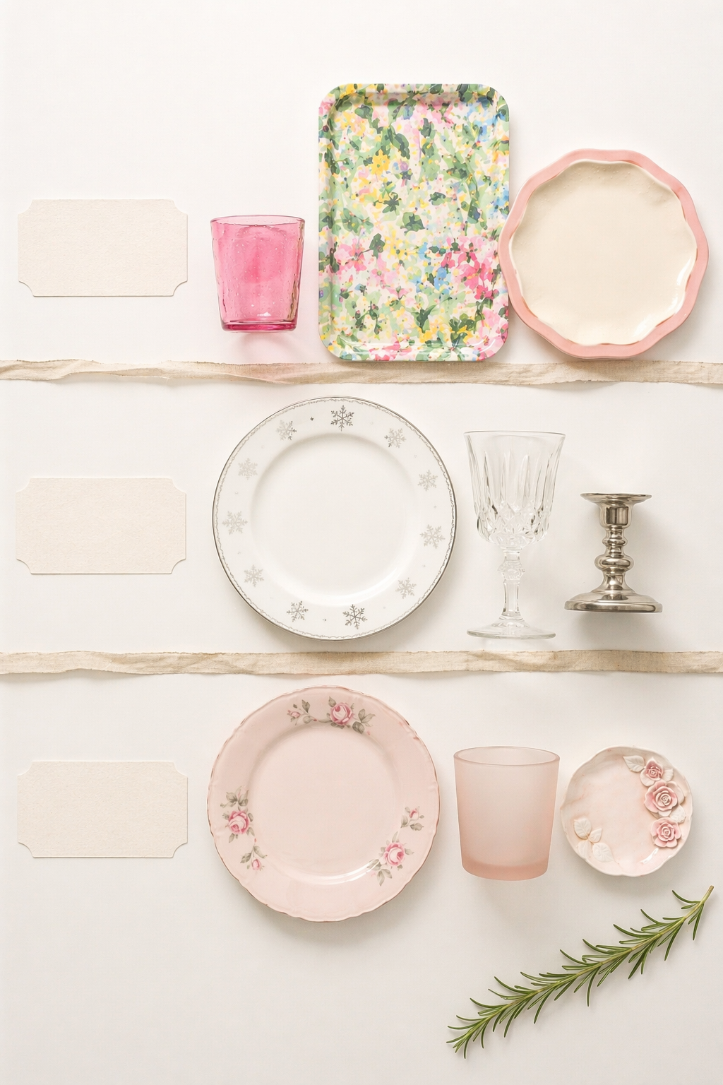 Сравнение трёх коллекций IKEA — TJÄRLEK, STORVINTER и INBJUDEN: посуда, бокалы и декор на белом фоне