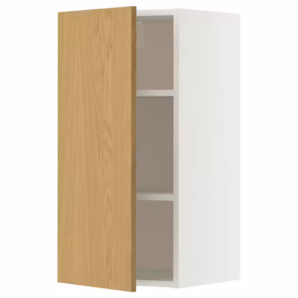 METOD Навесной шкаф с полками - белый/Sinarp дубовый шпон 40x80 см - фото 1