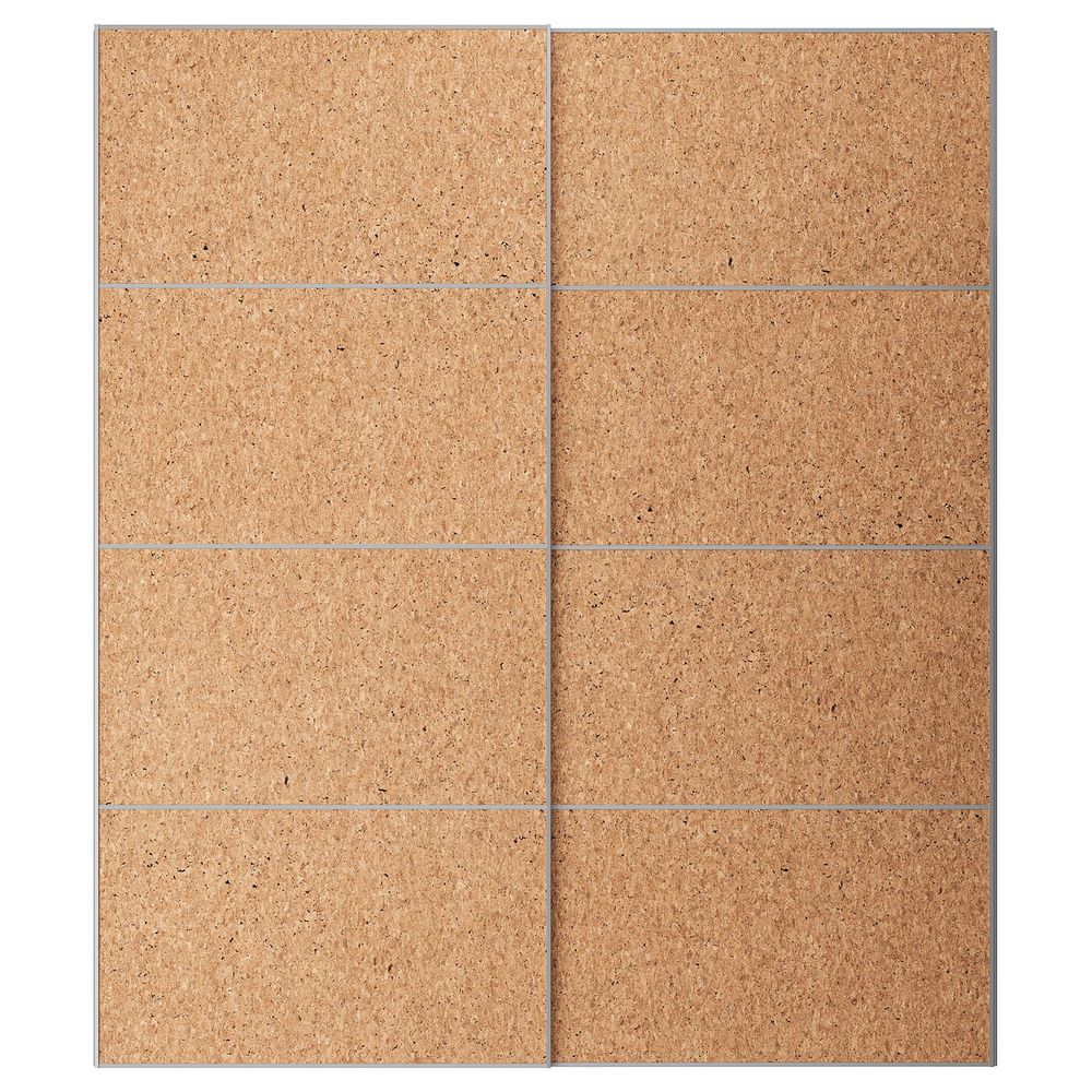 Пара раздвижных дверей, пробковый шпон пробка, 200x236 см IKEA КИРКЕНЕС 192.762.06 - фото 1