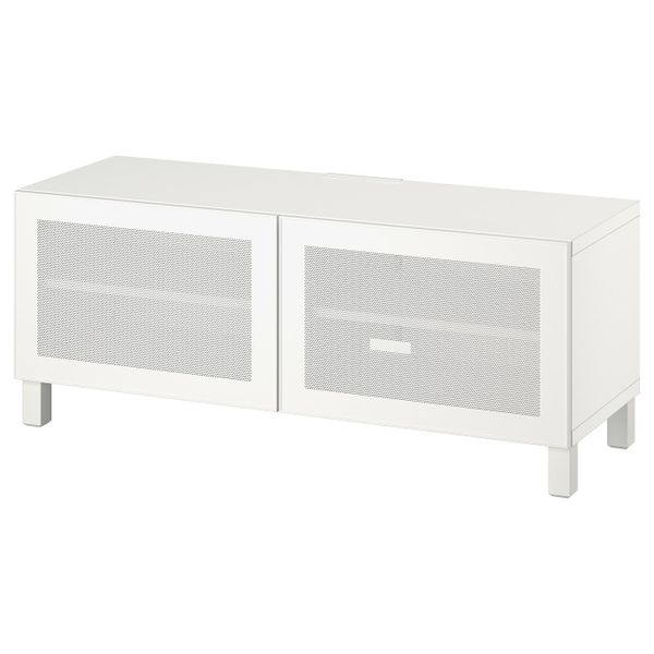 Тумба под ТВ, с дверцами, белый/МОРТВИКЕН/СТУББ белый 120x42x48 см IKEA BESTÅ БЕСТО 394.321.02 - фото 1
