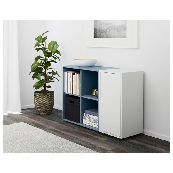 Комбинация шкафов с ножками ЭКЕТ, белый, голубой (105x35x72 см) - фото 2