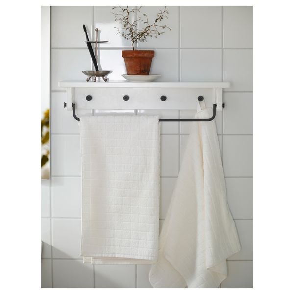 Вешалка для полотенец, полка ХЭЛМАРЕН, белый - схема-чертеж с размерами