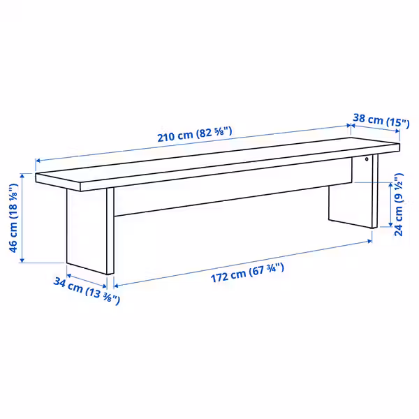 BERGSHYTTAN БЕРГСХЮТТАН / TOSSBERG Стол/2стула/скамья - фото 7