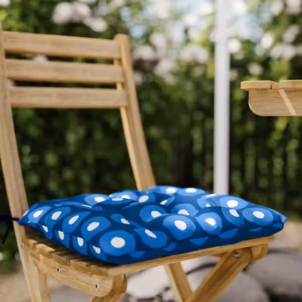 KLÖSAN КЛЁСАН Подушка на садовый стул - темно-синий 36x32 см - схема-чертеж с размерами