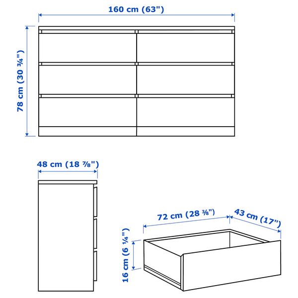 IKEA, дополнительный ракурс - схема-чертеж с размерами