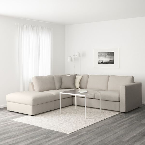 4-местный угловой диван, с открытым торцом, Гуннаред бежевый IKEA ВИМЛЕ 792.115.04 - фото 2