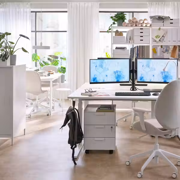 STUBBERGET СТУББЕРГЕТ Кронштейн для 2 мониторов - чёрный - схема-чертеж с размерами