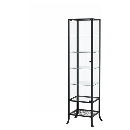 Шкаф-витрина, черный-прозрачное стекло 45x180 см IKEA KLINGSBO КЛИНГСБУ 603.842.22