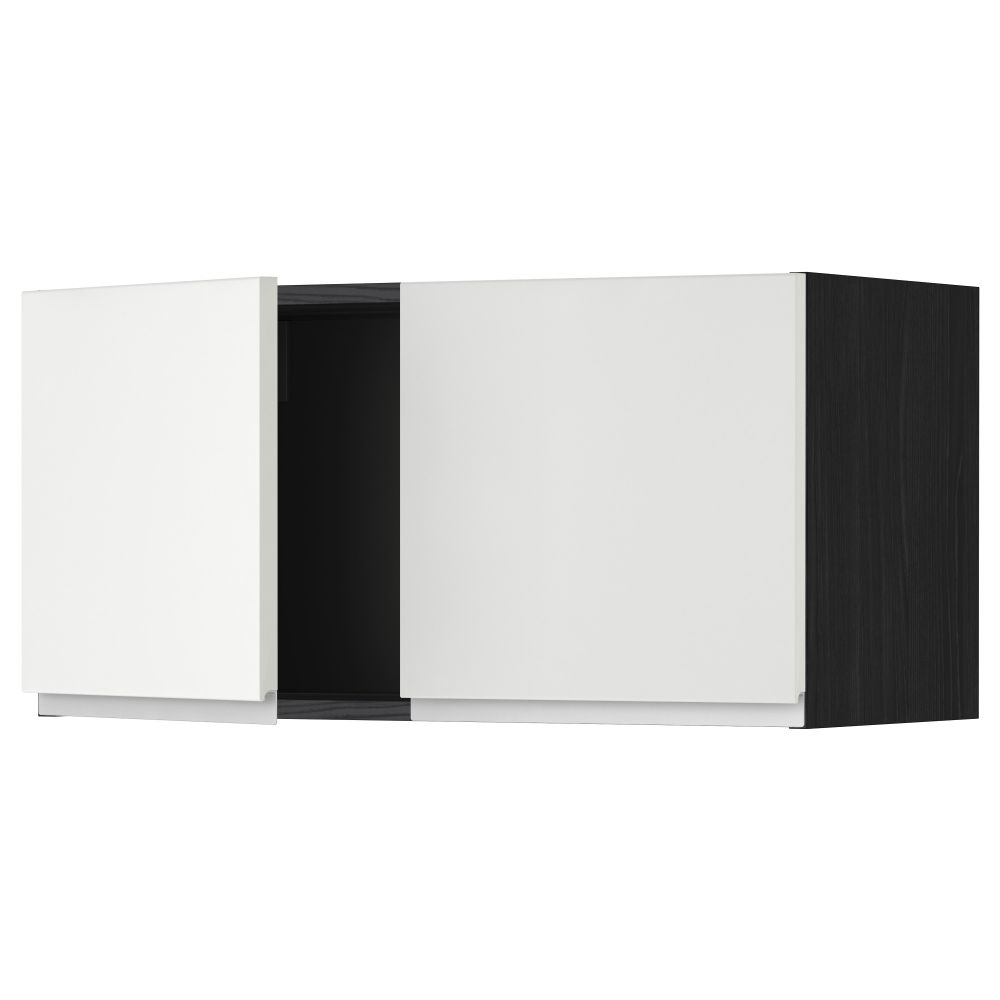 Навесной шкаф с 2 дверями МЕТОД, черный, Нодста белый (80x40 см) - схема-чертеж с размерами