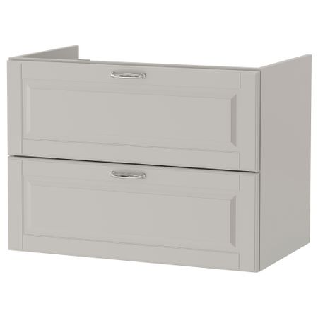 Шкаф для раковины с 2 ящиками, 80x47x58 см, Kasjön светло-серый IKEA GODMORGON ГОДМОРГОН 503.876.45