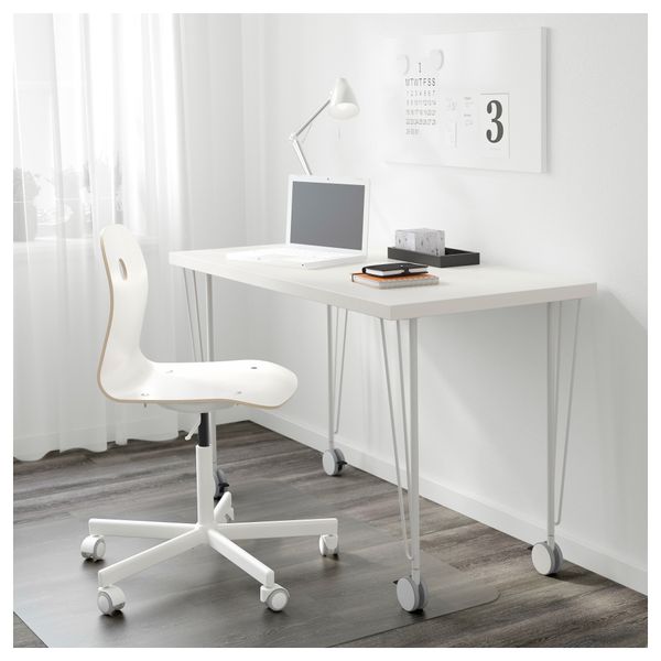 Стол ЛИННМОН / КРИЛЛЕ, белый (120x60 см) - схема-чертеж с размерами