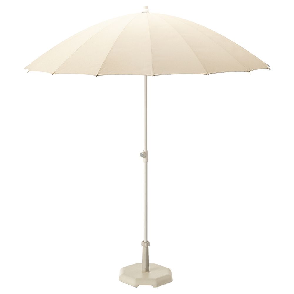 Зонт от солнца с опорой, бежевый/Хювон серо-бежевый 200 см IKEA SAMSÖ САМСО 394.141.36 - схема-чертеж с размерами