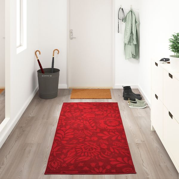 Ковер, короткий ворс, красный, 75x150 см IKEA ВИНТЕР 2019 904.502.82 - фото 3