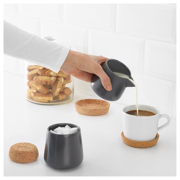 Сахарница и сливочник ВИНТЕР 2017, серый - схема-чертеж с размерами