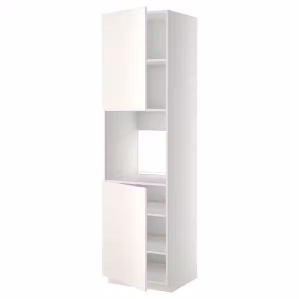 METOD Высок шкаф д/духовки/2дверцы/полки - фото 1