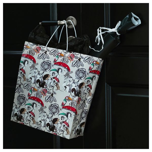 Подарочный пакет ВИНТЕР 2018, белый, синий (27x32 см) - схема-чертеж с размерами