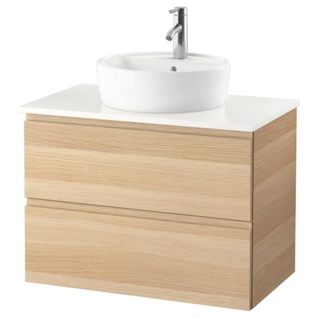 Шкаф под раковину, столешница 45, раковина, 82x49x74 cm IKEA GODMORGON ГОДМОРГОН, TOLKEN ТОЛКЕН, TÖRNVIKEN ТОРНВИКЕН 193.087.35