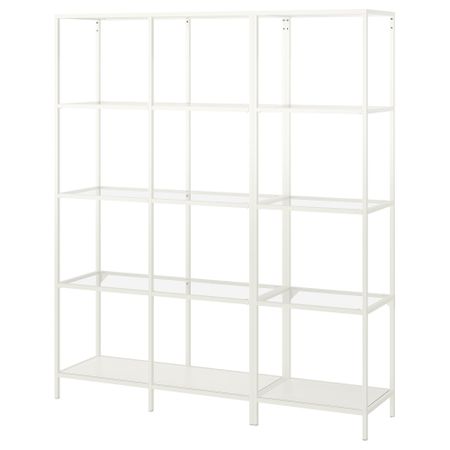 Шкаф, белый, стекло, 151x36x175 см IKEA VITTSJÖ ВИТШЁ 792.945.23