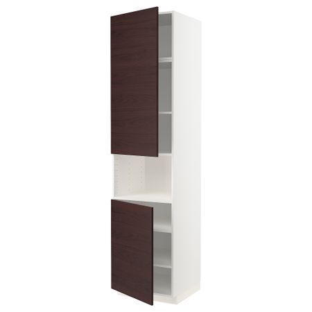 Высокий шкаф для СВЧ, 2 дверцы, полки, 60x60x240 cm IKEA METOD МЕТОД 694.618.24