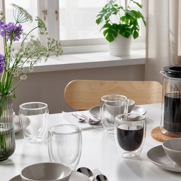 Стакан из двухслойного стекла, 30 сл IKEA PASSERAD 205.402.91 - схема-чертеж с размерами