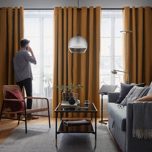 Гардины, блокирующие свет, 2 шт., желто-коричневый 145x300 см IKEA BIRTNA БИРТНА 305.179.02 - фото 2