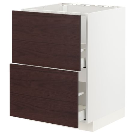 Напольный шкаф под мойку + 2 фронтальных панель, 2 ящика, 60x60 cm IKEA METOD МЕТОД, MAXIMERA МАКСИМЕРА 693.340.01