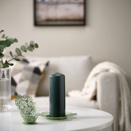 Неароматическая формовая свеча, темный серо-зеленый, 19 см IKEA FENOMEN ФЕНОМЕН 505.703.90