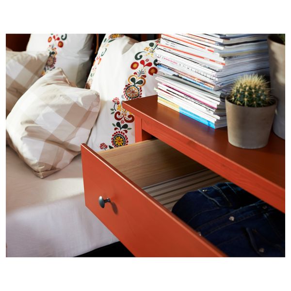 Комод с 3 ящиками ХЕМНЭС, красный (108x95 см) - фото 3