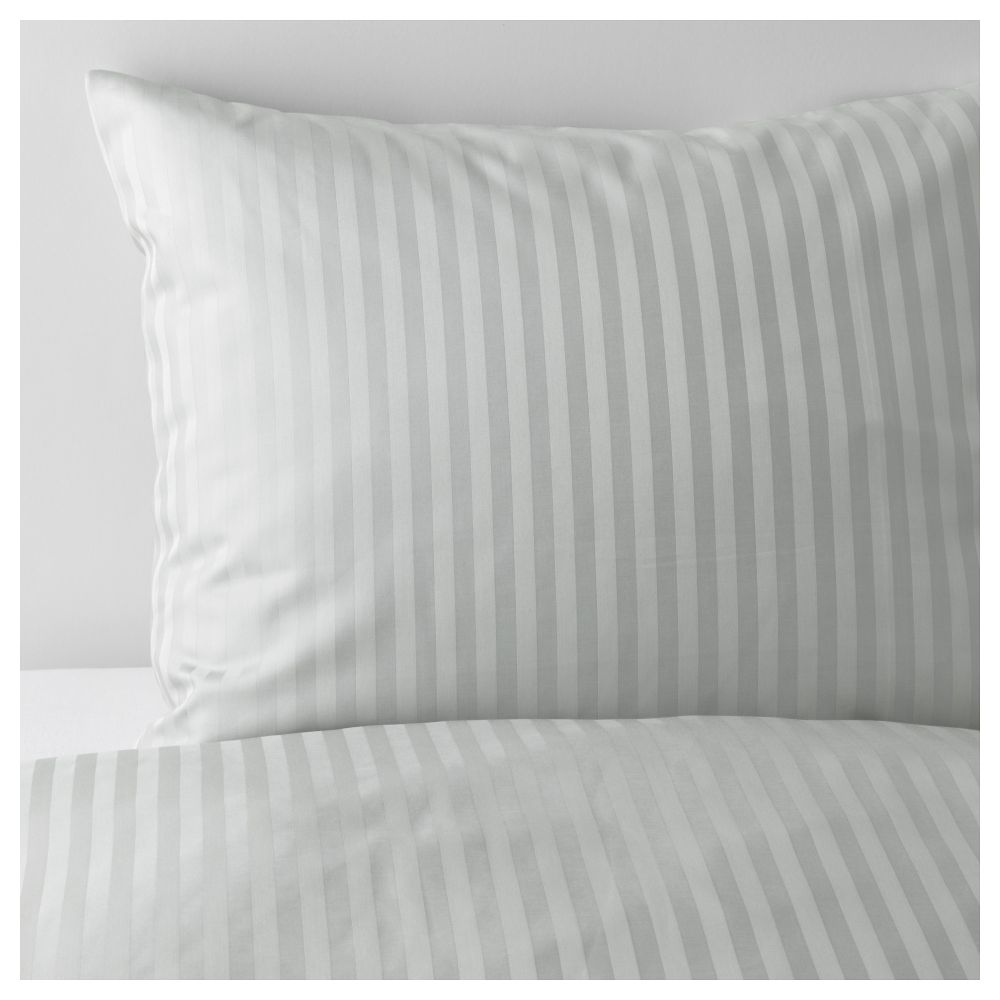 Пододеяльник и 2 наволочки НАТТЭСМИН, светло-серый (200x200/50x70 см) - фото 1