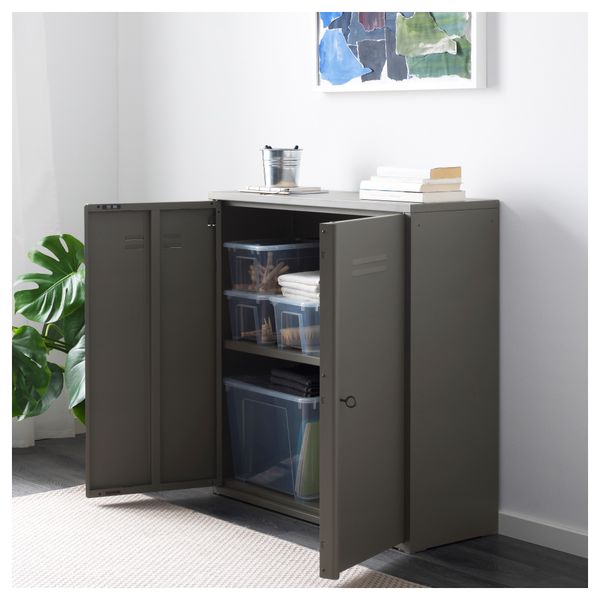 Шкаф с дверями ИВАР, серый (80x80 см) - фото 3