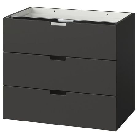 NORDLI Модульный комод с 3 ящиками - антрацит 80x68 см