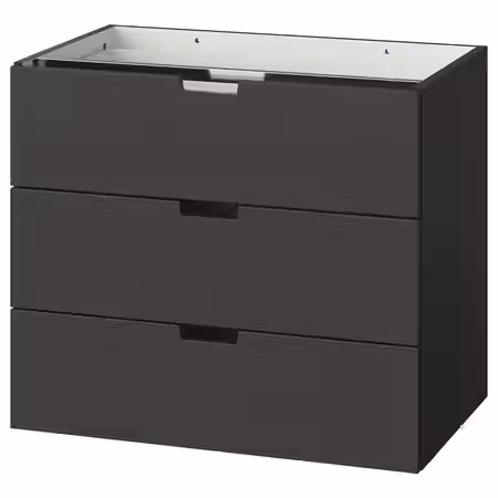 NORDLI Модульный комод с 3 ящиками - антрацит 80x68 см