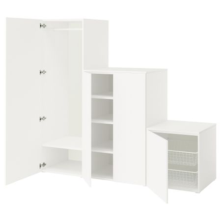 Гардероб 4-дверный, белый, Fonnes белый, 200x57x181 см IKEA PLATSA ПЛАТСАA ПЛАТСА 395.866.89