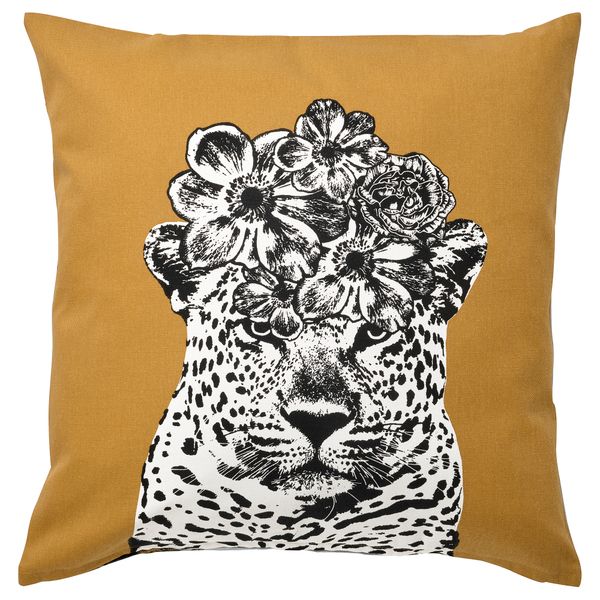 Чехол на подушку, 50x50 см, темно-желтый, бледно-голубой IKEA NÄBBSPINNARE 705.429.90 - фото 2