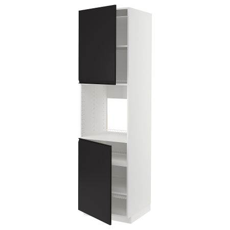 Высокий шкаф для духовки, 2 дверцы, полки IKEA METOD МЕТОД 794.935.94
