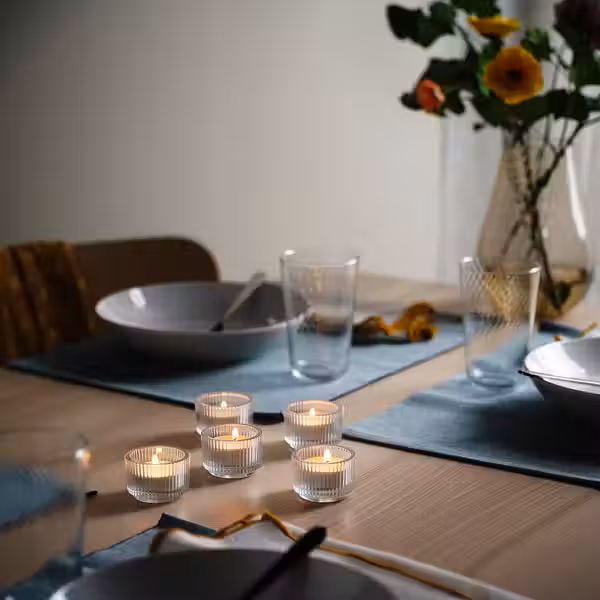 FINSMAK Подсвечник для греющей свечи - прозрачное стекло 3.5 см - фото 2