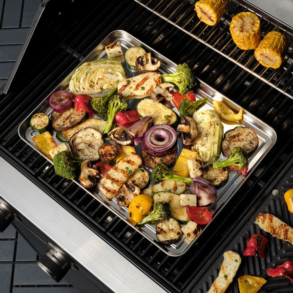 Поднос сервировочный, нержавеющая сталь, 40x30 см IKEA GRILLTIDER ГРИЛЛЬТИДЕР 305.647.43 - схема-чертеж с размерами