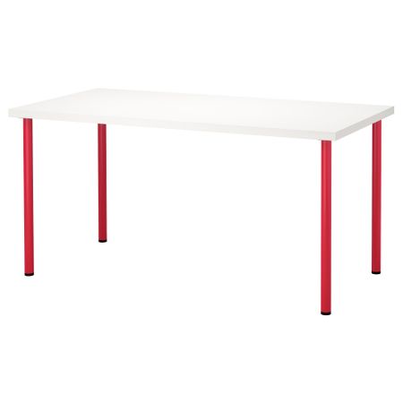 Стол ЛИННМОН / АДИЛЬС, белый, розовый (150x75 см)