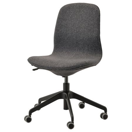 Рабочий стул, Гуннаред темно-серый/черный IKEA LÅNGFJÄLL ЛОНГФЬЕЛЛЬ 492.100.06